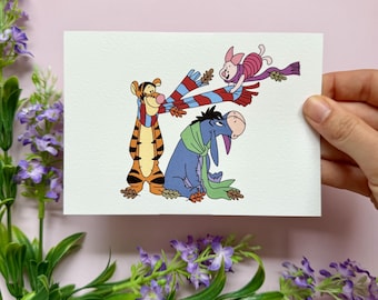 POSTCARD POOH FALL / winnie the pooh tigger piglet eeyore autumn postcrossing / onlyhappythings