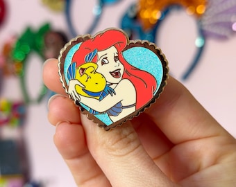 ARIEL ENAMEL PIN / Disney inspired flounder disney princes hugging Disneyland disneyworld / onlyhappythings