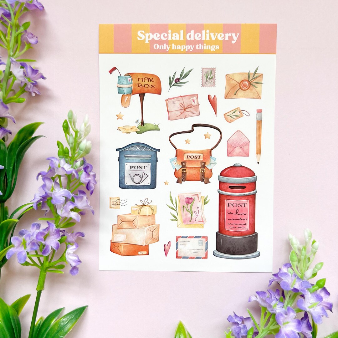 Mail Drop Sticker STICKERSHEET MAIL A6 / Mail Box Envelope Stickers Stationery Mail ...