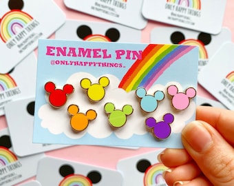 PINS ESMALTES DISNEY inpsired/ rellenos de tablero arco iris mini disneyland disneyworld mickey mouse / onlyhappythings