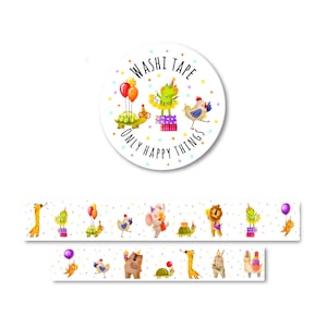 WASHI TAPE PARTY / animals balloons cake gifts happy snailmail planner post stationery party / onlyhappythings