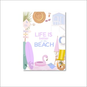 CARTE POSTALE PLAGE / la vie est meilleure à la plage carte de vacances coco postcrossing / onlyhappythings