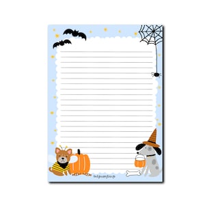 BLOCCO NOTE HALLOWEEN / simpatico cane zucca pastello carta da lettere posta lumaca / solocosefelici