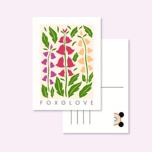 BLUMENPOSTKARTE / Frühling Fingerhut rosa lila Blumen Postcrossing / onlyhappythings
