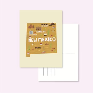 POSTCARD NEW MEXICO / usa united states america map illustrated cute snailmail card postcrossing / onlyhappythings