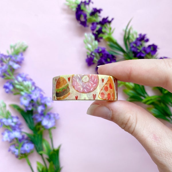 WASHI TAPE SNACKS / Fast Food Hamburger Snailmail Planer Postpapier Donut Pizza / Onlyhappythings