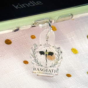 Fourth Wing Basgiath Dust Plug Charm, Ereader Dust Plug, Phone Dust Plug, Acrylic Dust Plug, Fourth Wing Dust Plug