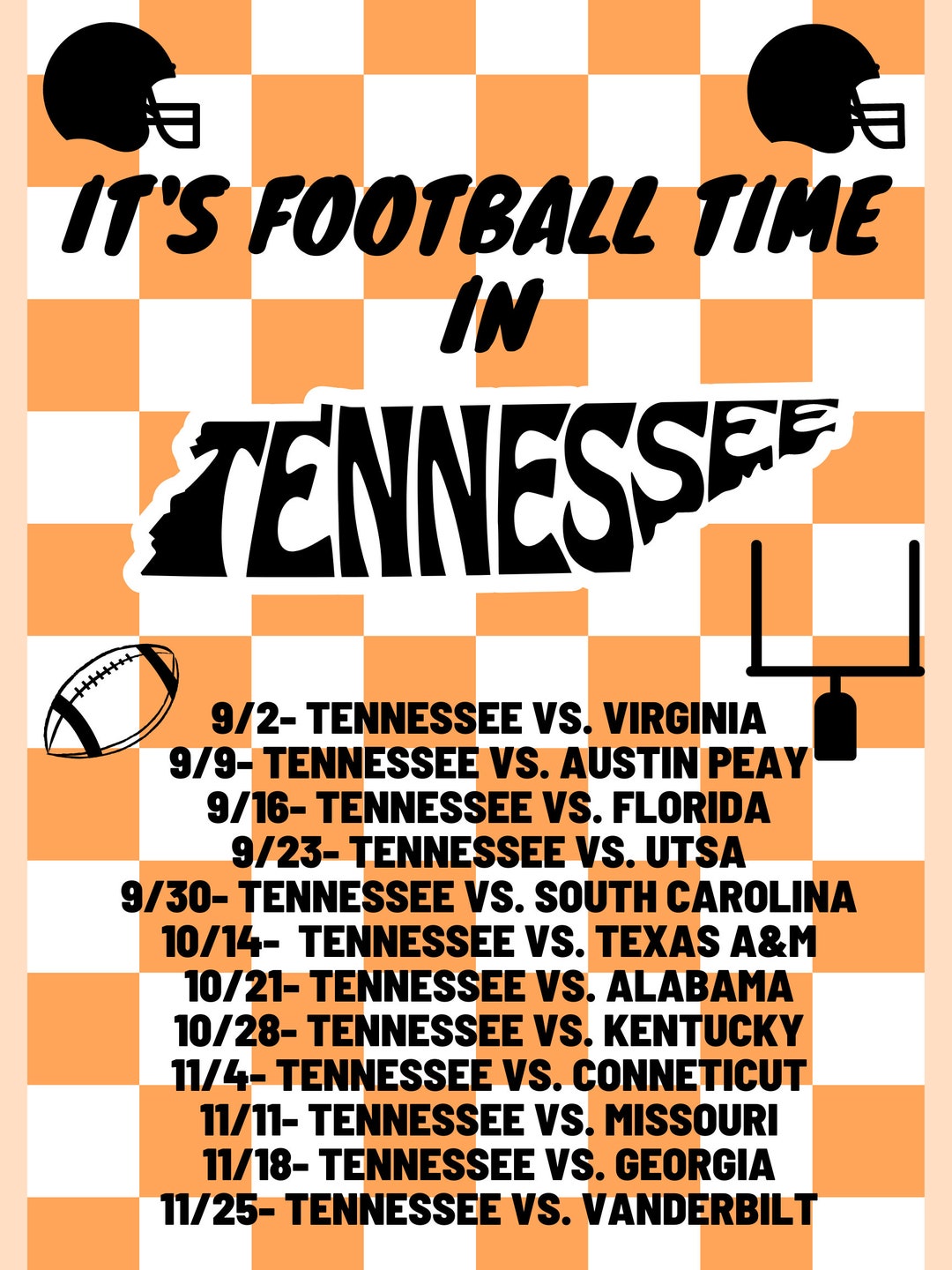 Tennessee Vols Schedule 2023 PDF SVG PNG Etsy