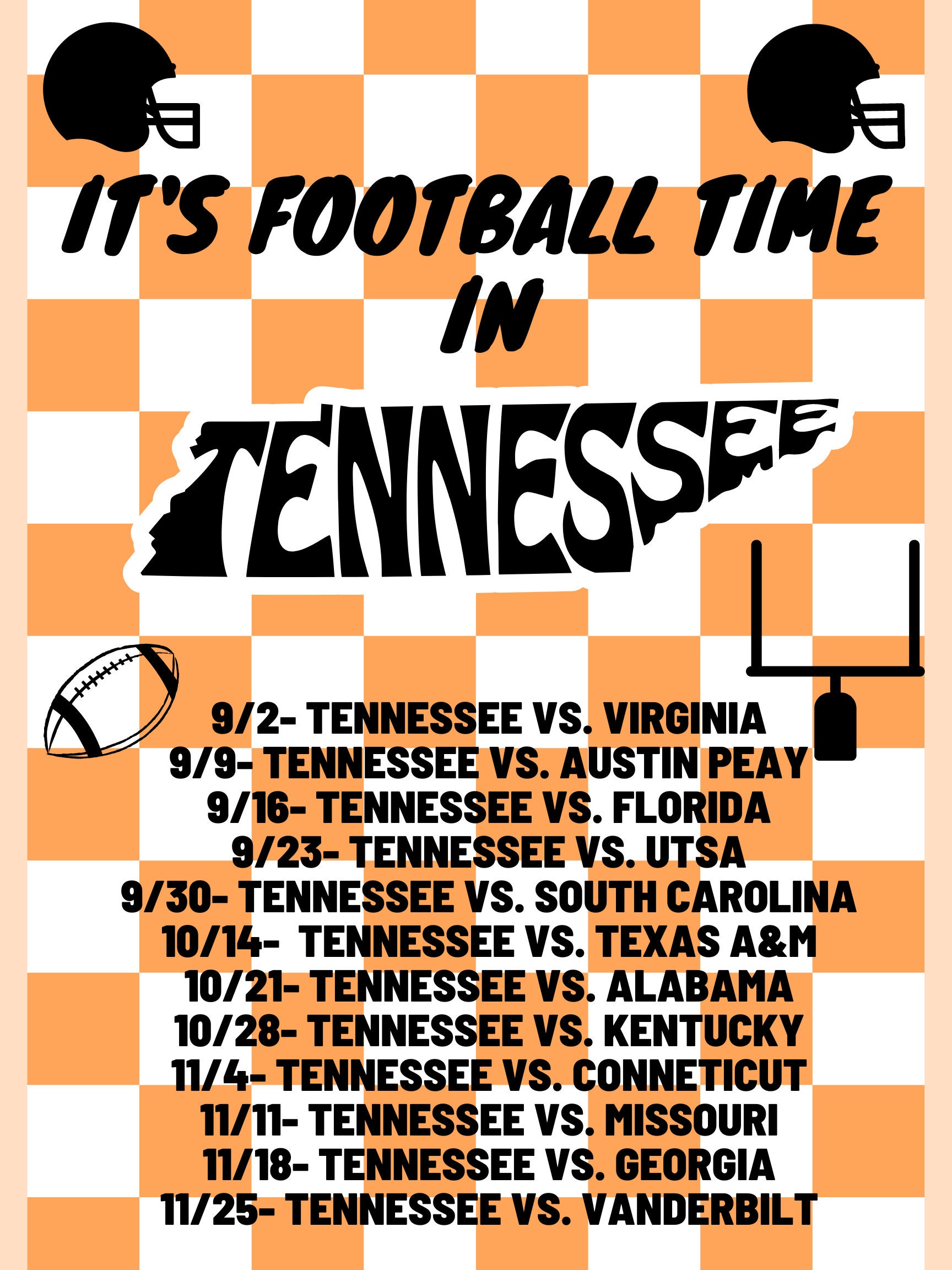 Tennessee Vols Schedule 2023 PDF SVG PNG Etsy
