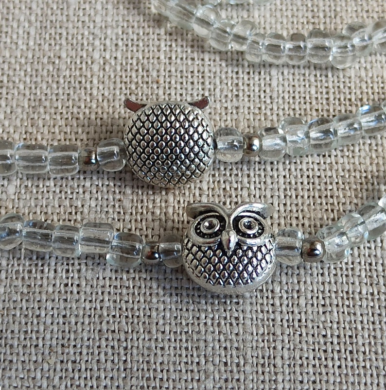 Owl face mask lanyard holder Beaded mask chain holder Halloween mask necklace kids adult teacher