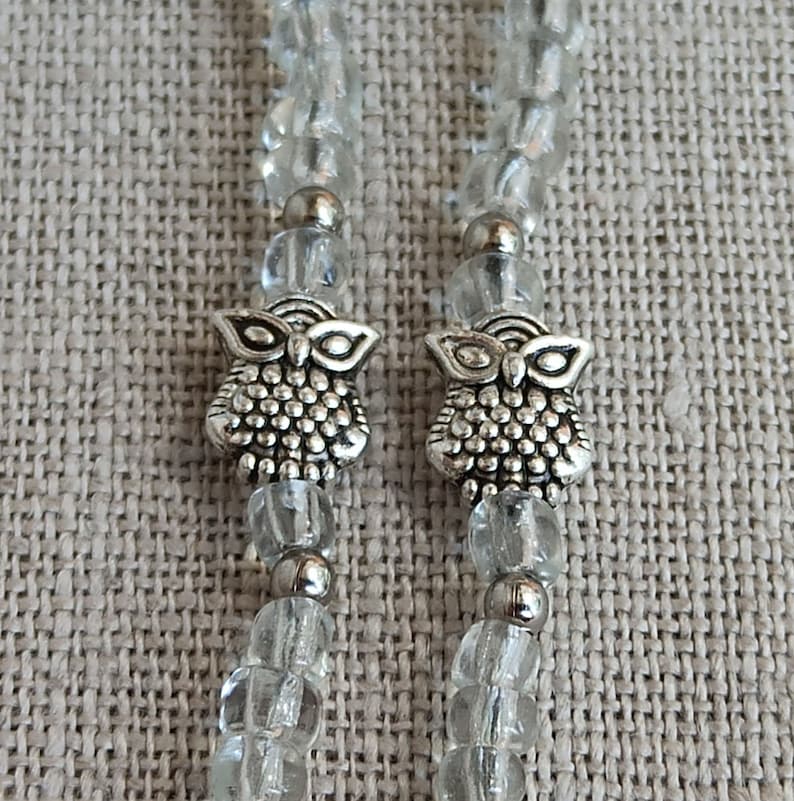Owl face mask lanyard holder Beaded mask chain holder Halloween mask necklace kids adult teacher
