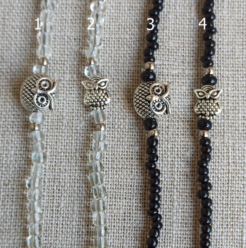 Owl face mask lanyard holder Beaded mask chain holder Halloween mask necklace kids adult teacher