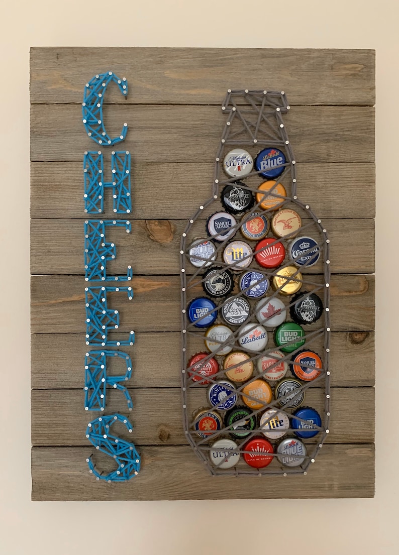Cheers Beer Bottle Cap String Art Etsy
