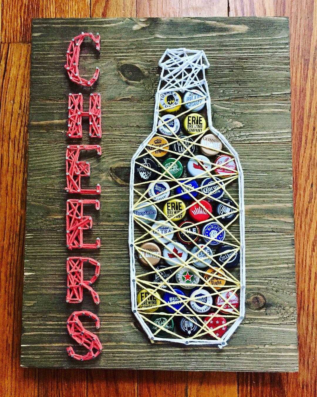 Cheers Beer Bottle Cap String Art Etsy