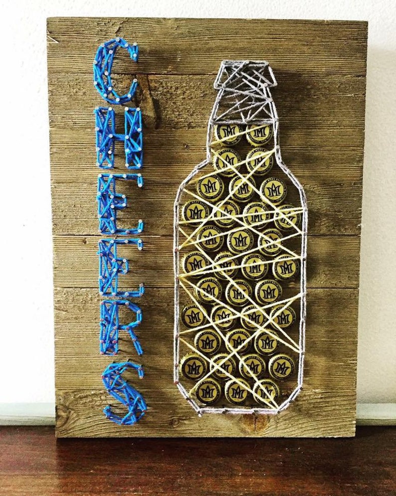 Cheers Beer Bottle Cap String Art Etsy
