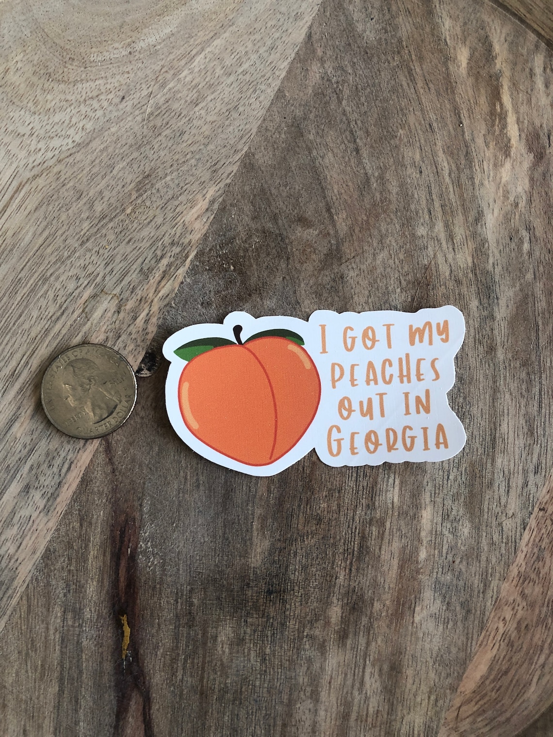 I got my peaches out in water proof sticker Etsy