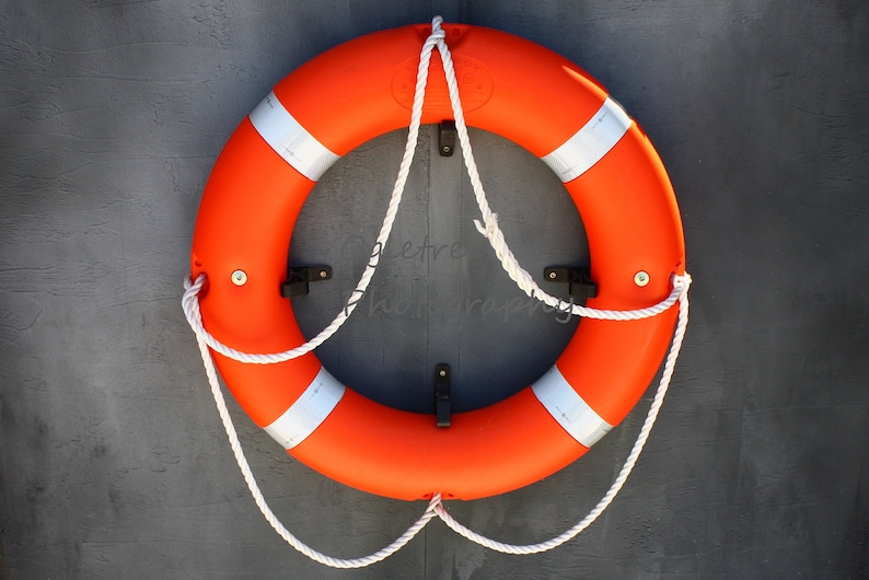 Life preserver ring on a boat. image 1