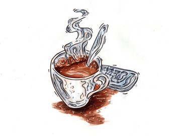 Coffee Cup Print | Morning Coffee | Gift For Him |