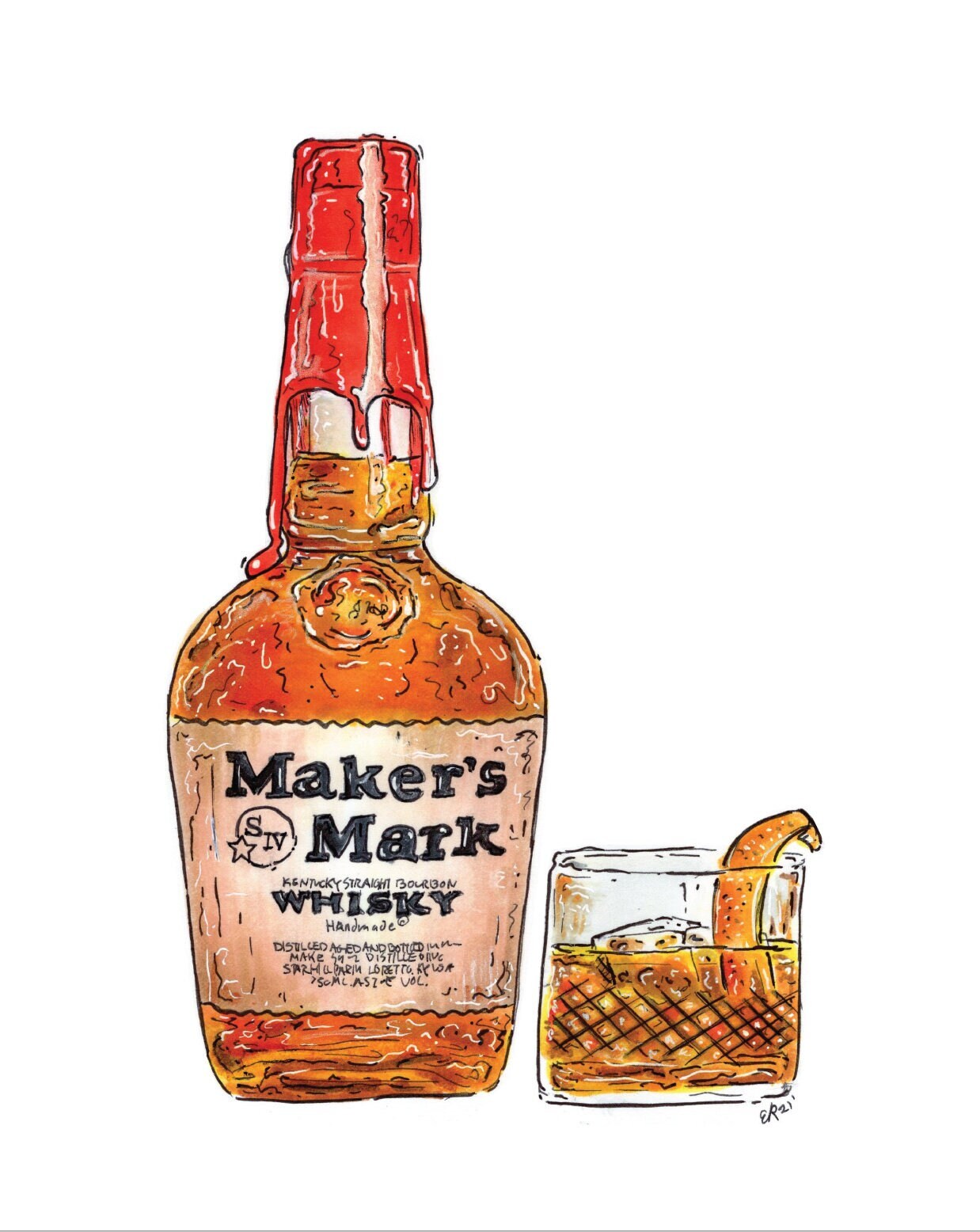 makers mark painted cooler