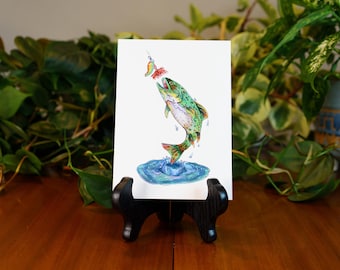 Forelle Poster | Fischen Kunst | Regenbogenforelle | Geschenk für Ihn | Abbildung