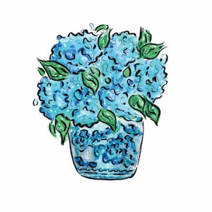 Flor do Hydrangea de <br> Entrega Rápida? Dia das Mães | cartão comemorativo | Presente para ela | Flor | Impressão artesanal | amor | Artigos de papelaria |