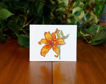 Lily Greeting Greeting Card | Flower Art | Illustration |