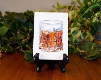 Whisky Druck | Gemälde | Bourbon | Küche & Bar | Alkohol Geschenk für ihn | Illustration |