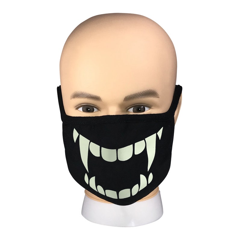 Glowing in the Dark Teeth Face Mask Washable Reusable Etsy