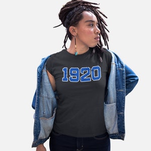 Zeta Phi Beta 1920 soft distressed letter tee