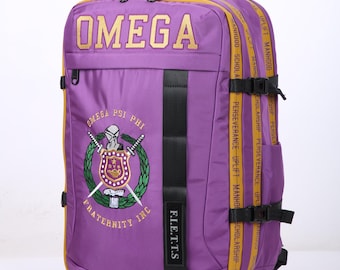 Omega Psi Phi Embroidered Purple and Gold Backpack