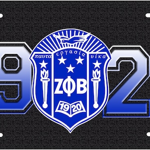 Zeta Phi Beta 1920 Aluminum Car Tag