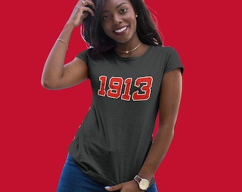 Delta Sigma Theta 1913 comfy distressed letter tee