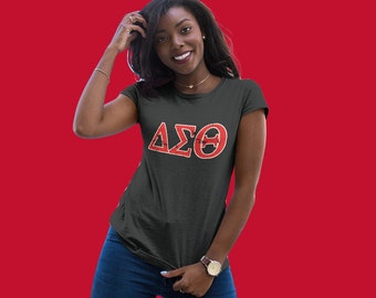 Delta Sigma Theta comfy distressed letter tee