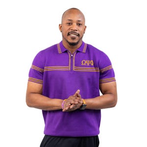 Omega Psi Phi Knitted Polo Purple