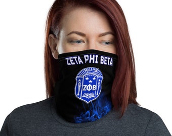 Zeta Phi Beta Black Face Shield Neck Gaiter Bandana