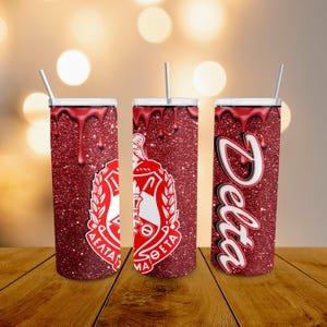 Delta Sigma Theta Glitter Style Tumbler