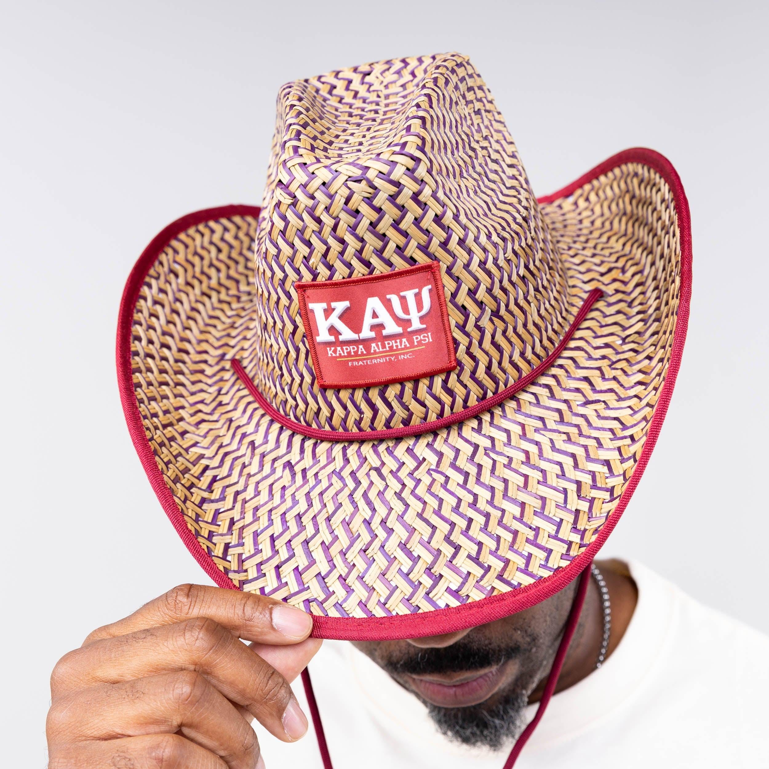 Kappa Alpha Psi Straw Cowboy Hat With Strap