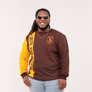 Suéter de rayas Iota Phi Theta con escudo