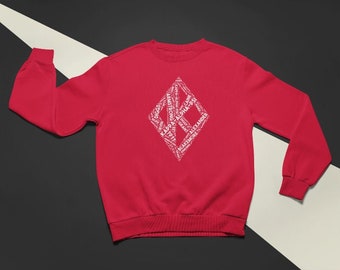 Kappa Alpha Psi word collage diamond screen printed t-shirt / sweater