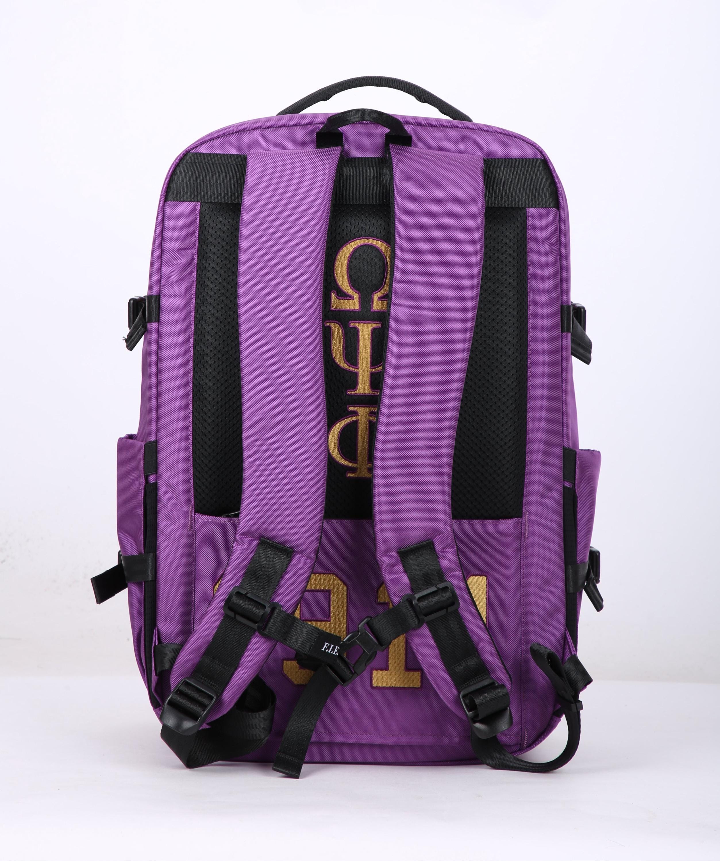 Omega Pro Backpack Omega Psi Phi Embroidered Purple and Gold Backpack - Etsy