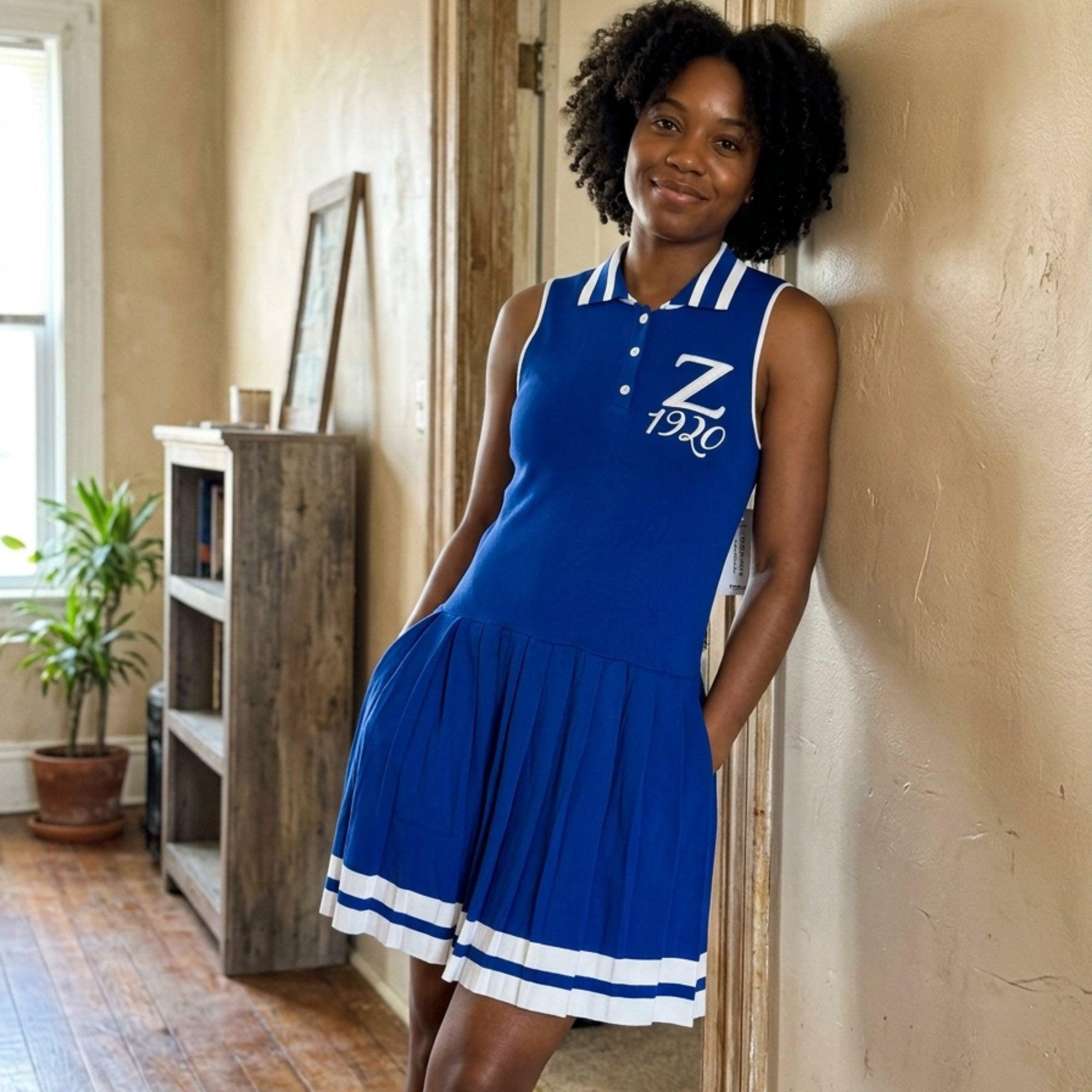 princess polly baby blue dress Vintage 1920s Dress with Jacket/ Navy Blue Cotton Velvet Day main image 1