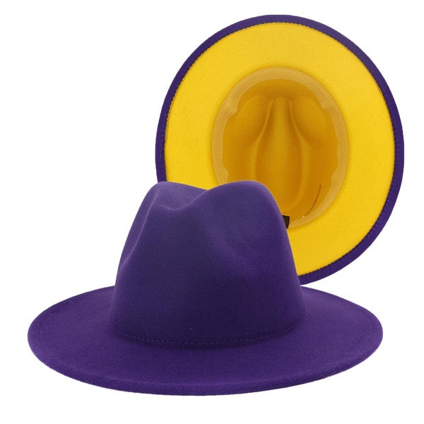 Fedora unisexe violet/or