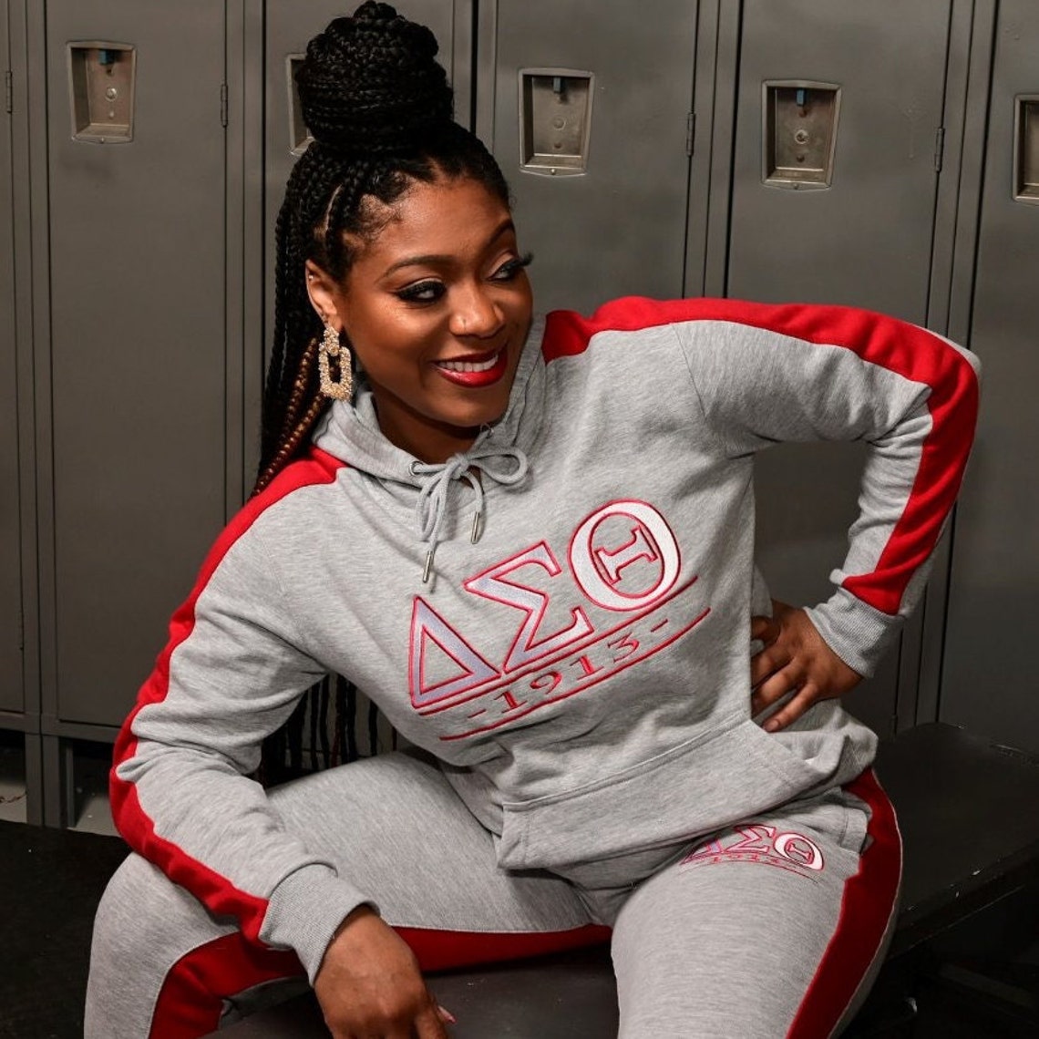 Delta Sigma Theta Comfy Grey Hooded Sweatsuit Jogging Suit Etsy