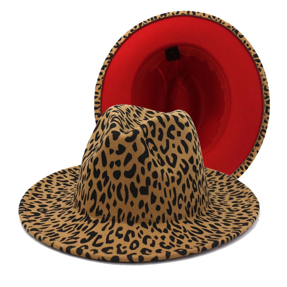 Leopard/Red Unisex Fedora