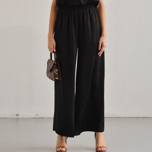 Autumn Wide Leg Pant Minimalist Silk Pant Loose Pant - Etsy