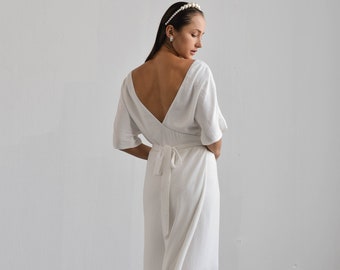 Final Sale - Hera White Open back Dress