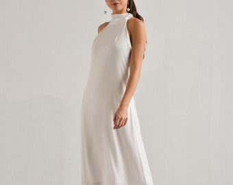 White Halter Dress - Etsy
