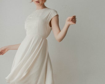 Kayla White Dress Simple Wedding Dress Silk Wedding Dress Minimalist Dress Travel Mini Dress Etsy Australia