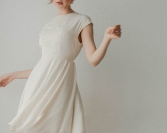 Kayla White Dress - Simple Wedding Dress - Silk Wedding Dress - Minimalist Dress - Travel Mini Dress