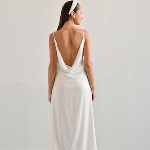 Britney Midi Slip Dress - Tea Length Backless Dress - Open Back Dress